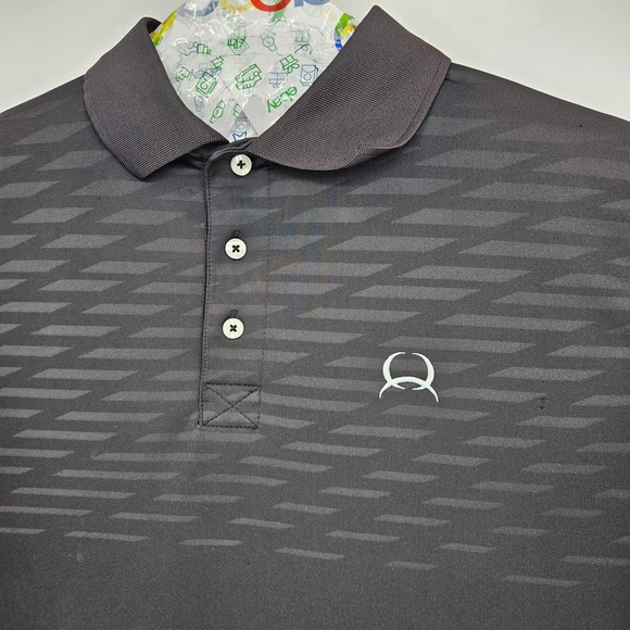 Cinch Shirt Mens Large Polo Short Sleeve Casual Preppy Western Geometric Black - Picture 2 of 12